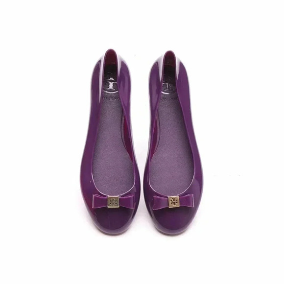 Tory Burch Shoes - Tory Burch Eddie Bow Jelly Purple Flats
